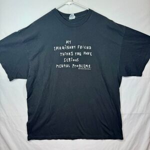 Delta ProWeight Imaginary Friend Graphic T-Shirt‎ Funny Slogan Tee Adult Sz 2XL
